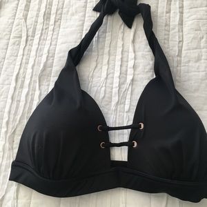 ASOS Halter bikini top black with rose gold. 34G
